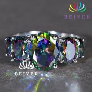 Mystic Rainbow Gemstone Ring